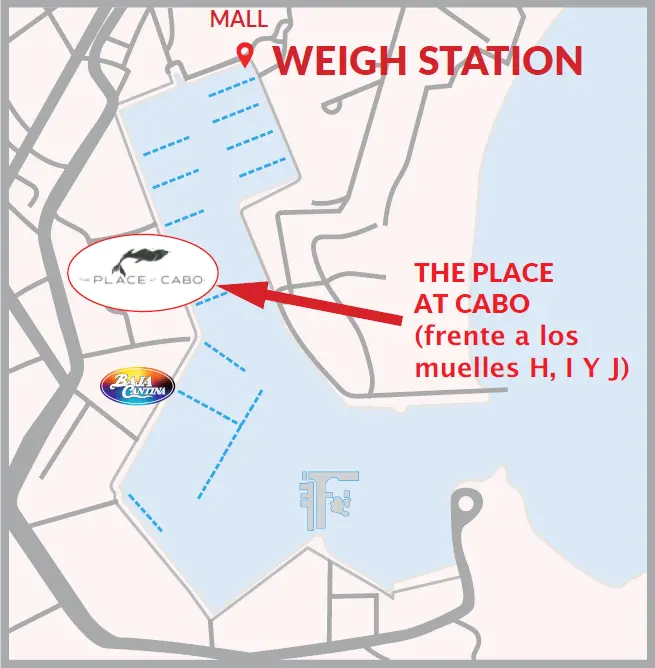 Map to The Place at Cabo in the Cabo San Lucas marina